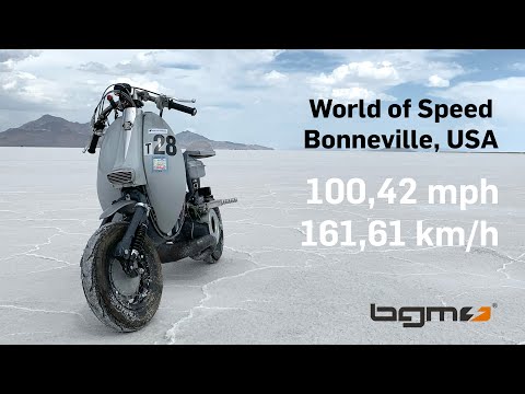 Schnellste Lambretta 100mph 162km/h in Bonneville Utah/USA bgm PRO Sport Reifen