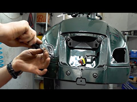 Vespa Gts 300 hpe &quot;British Classic&quot; Teil 6 - Vespa LED Blinker Montage