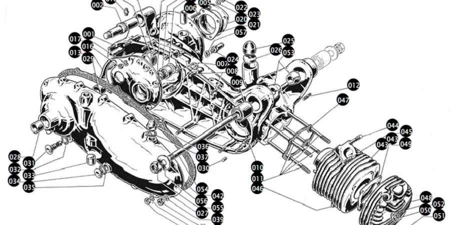 disegni esplosi delle parti dello scooter