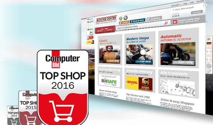 robogóközpont Top shop garancia a COMPUTER BILD-től