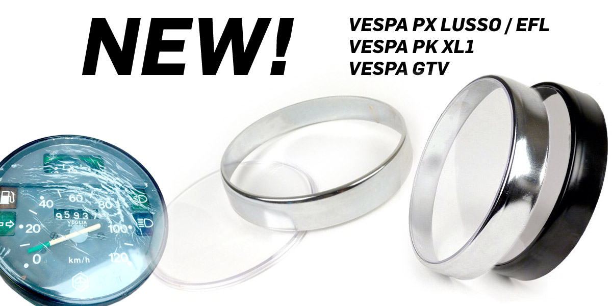 Verre compteur pour Vespa PX Arcobaleno, PK XL et Vespa GT & GTV