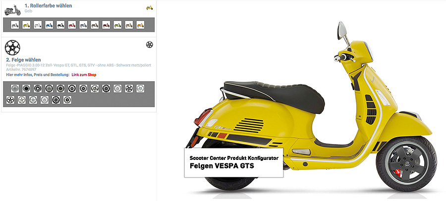 Configuratore cerchi Vespa GTS