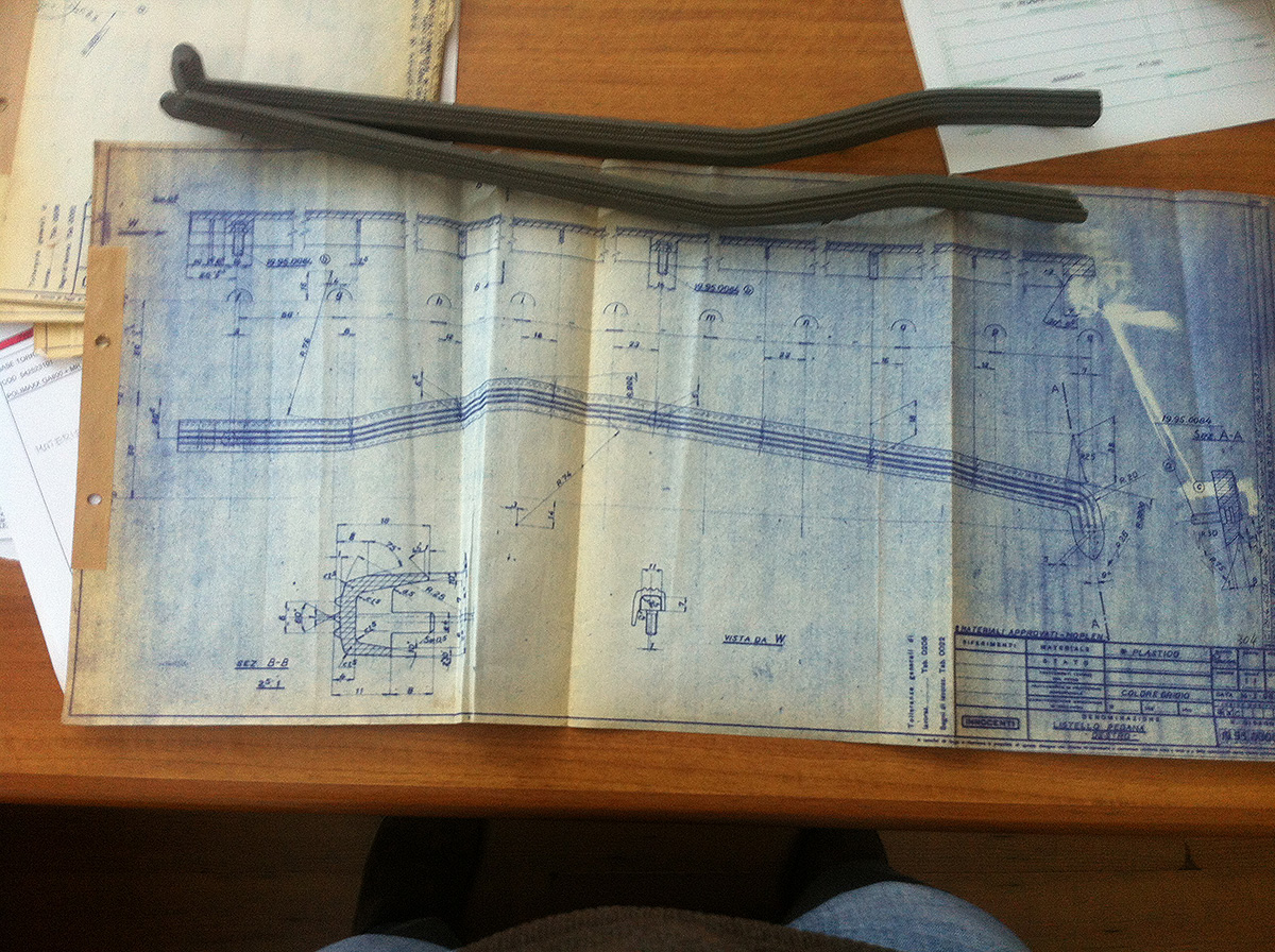 Piano/disegno per battiscopa originale Innocenti Lambretta