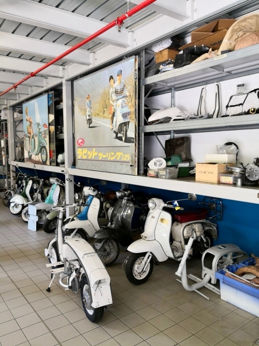 Scooters waiting for restoration