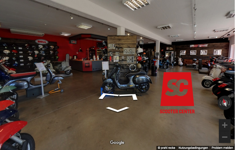 Scooter Center Ladenlokal 360° Ansicht