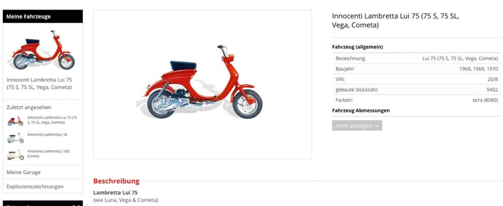 Modelverhaal Lambretta Lui Vega Luna