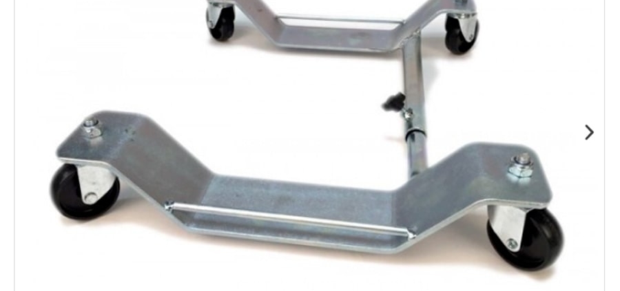 Stable steel scooter maneuvering aid for Vespa, Lambretta etc.
