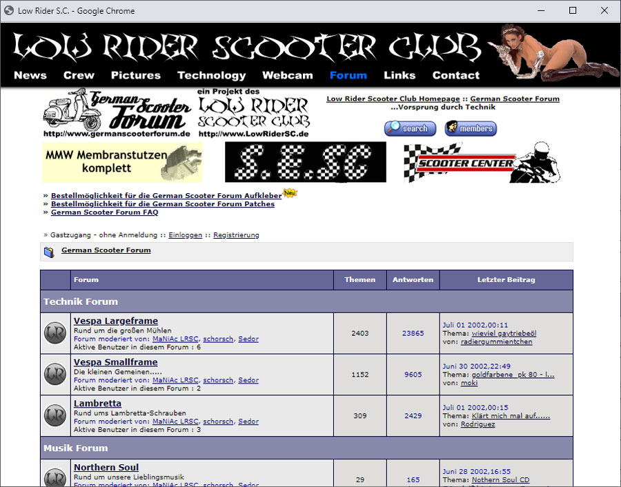German Scooter Forum / Screenshot 2002