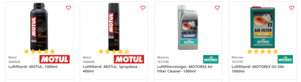 Air filter oil and cleaner