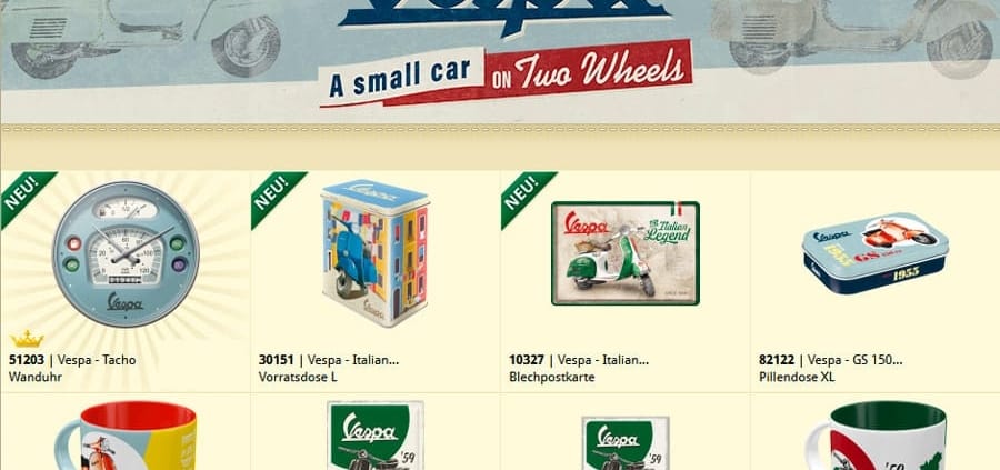 Nostalgic Art Vespa Deco Merchandise und Geschenke 2021