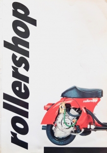 ROLLERSHOP Vespa catalogue 1987 avec moteur Vespa Primavera 125 rouge et Zirri avec refroidissement par eau