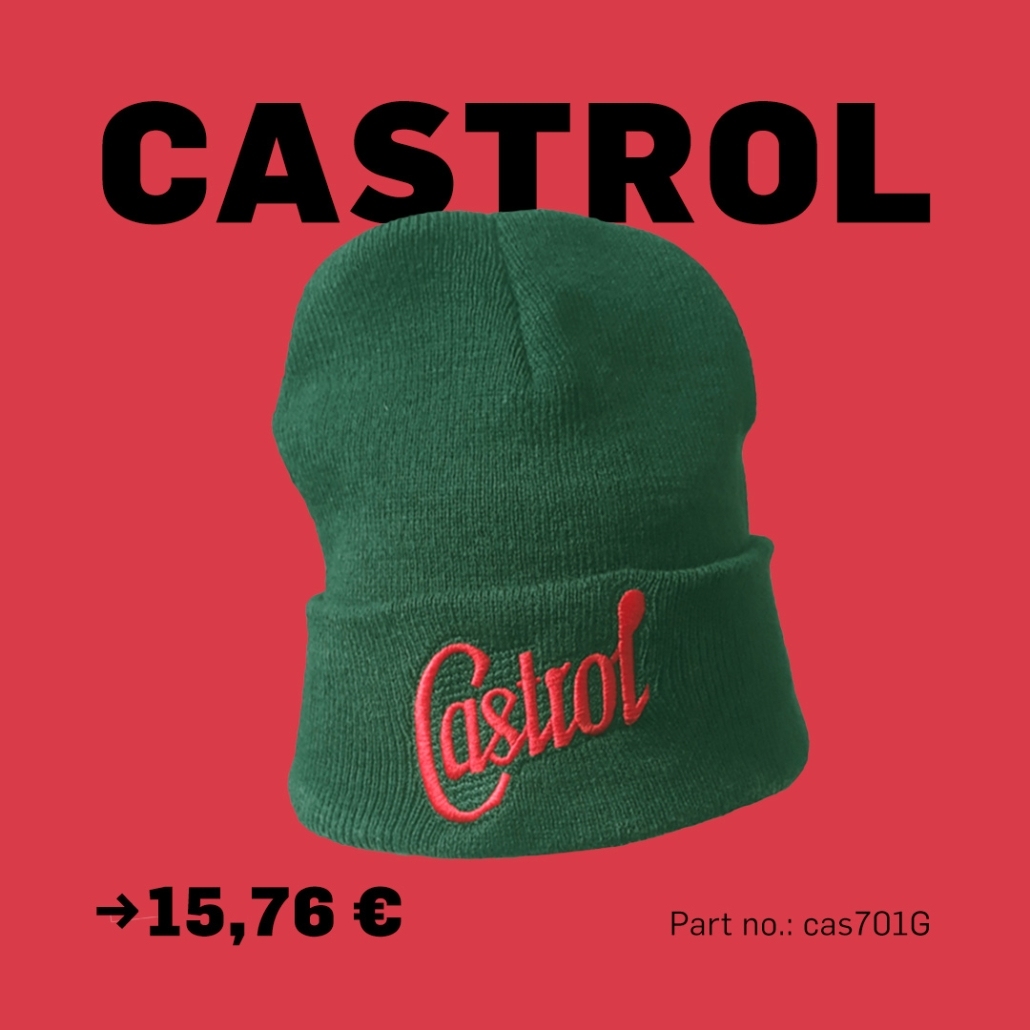 Green beanie from Castrol