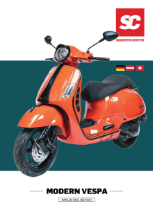Catalog cover with Vespa Modern orange