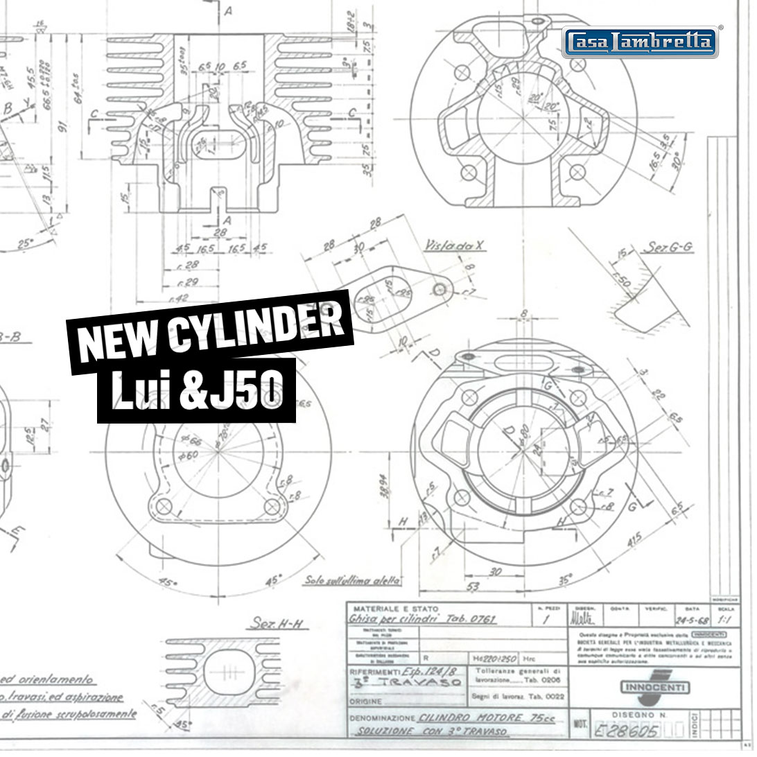 Neuer CASA LAMBRETTA 80 ccm Zylinder für lui und J50 ersetzt den 75 ccm X3
