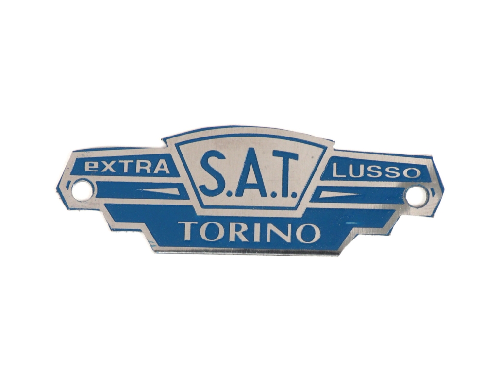 Seat badge Lambretta -S.A.T. TORINO- Extra Lusso – blue