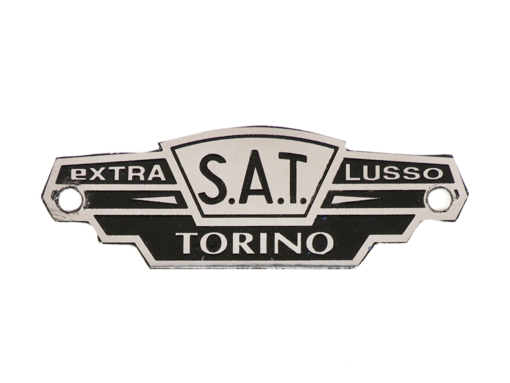 Seat badge Lambretta -SAT TORINO- Extra Lusso – black