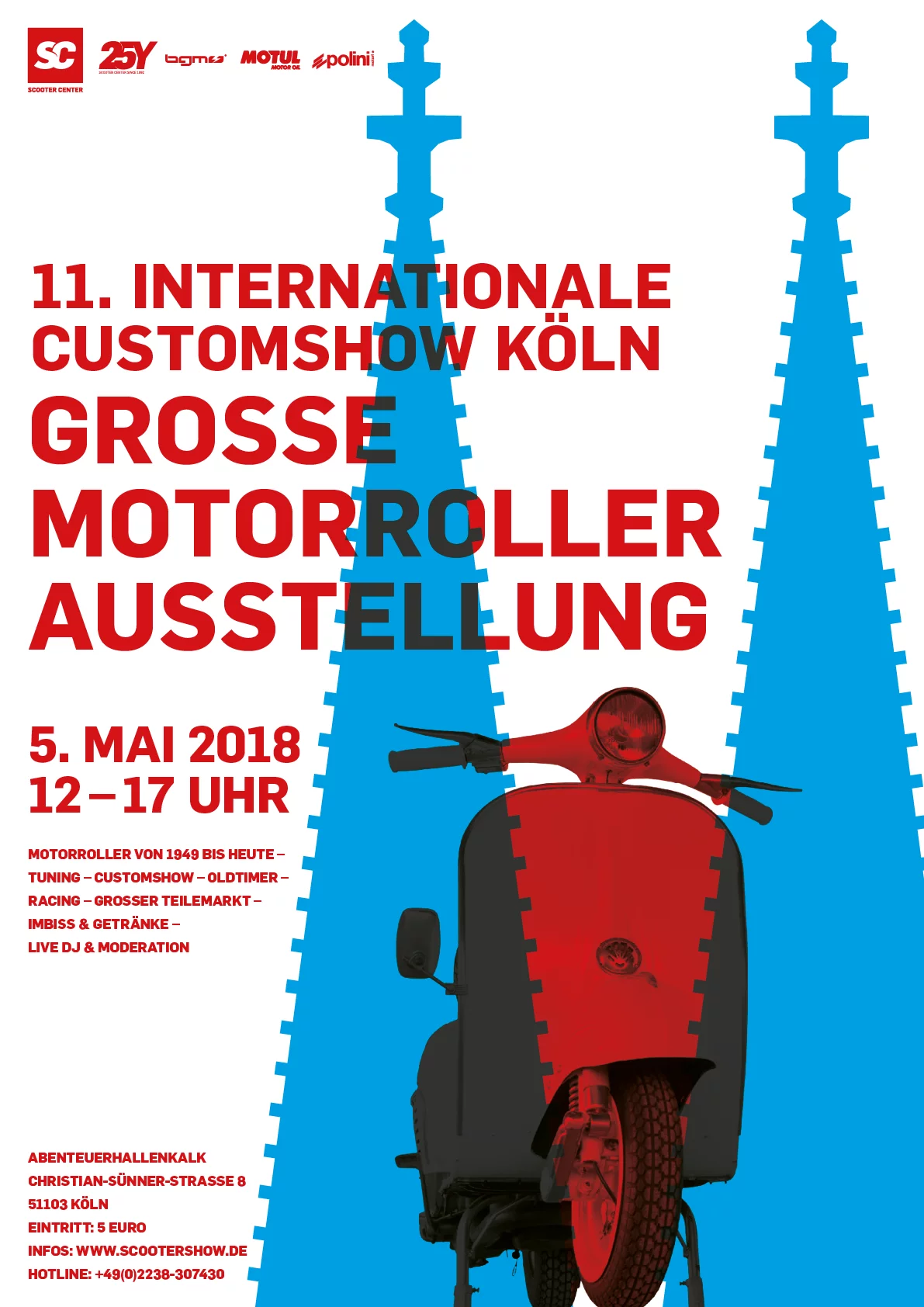 Scooter Customshow 2018 kolínský plakát